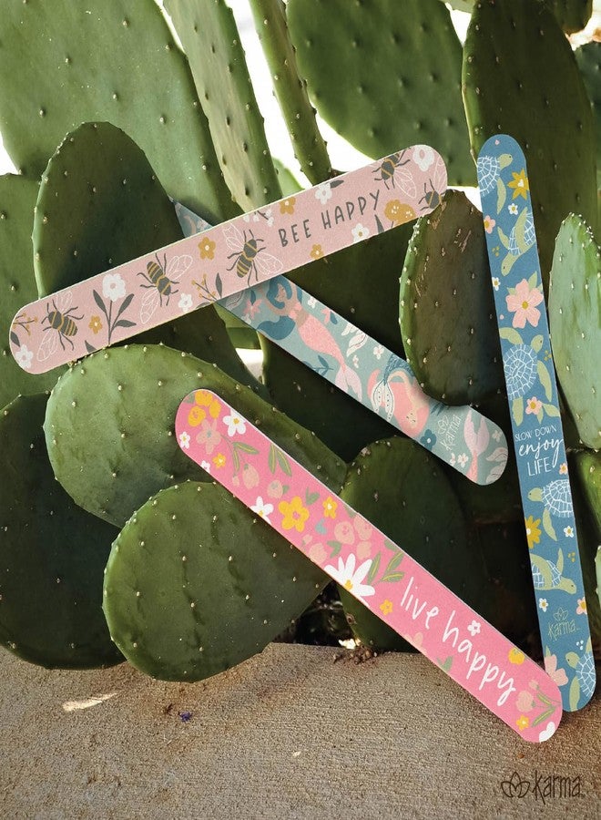 Karma, Colorful Emery Board Double-Sided, 180/120 Grit Nail Files, Roses - Image 2